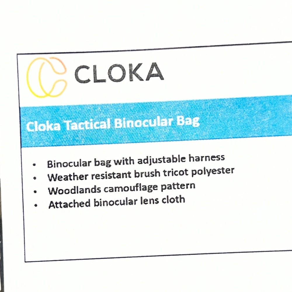 Cloka Tactical Binocular Bag Unisex OS Green Camo New Prym1 Woodlands Harness - Picture 13 of 13